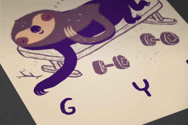 Sloth Gym Posters by Louis Roskosch - Pixel Empire