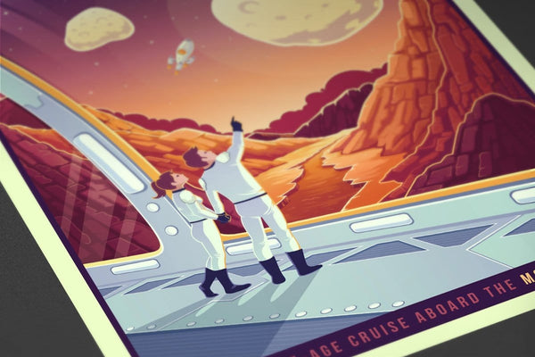 Space Tourism Mars Phobos And Deimos Posters by B Cubed Designs - Pixel Empire