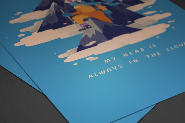 My Head Is Always In The Clouds Posters by Louis Roskosch - Pixel Empire