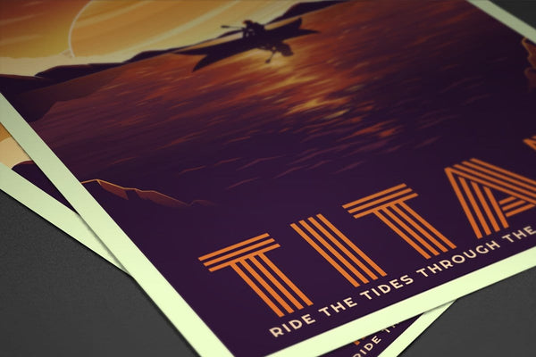 Space Tourism Titan Canoe Posters by B Cubed Designs - Pixel Empire