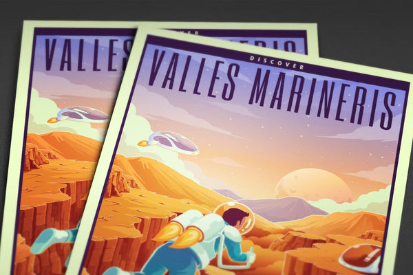 Space Tourism Mars Valles Marineris Posters by B Cubed Designs - Pixel Empire