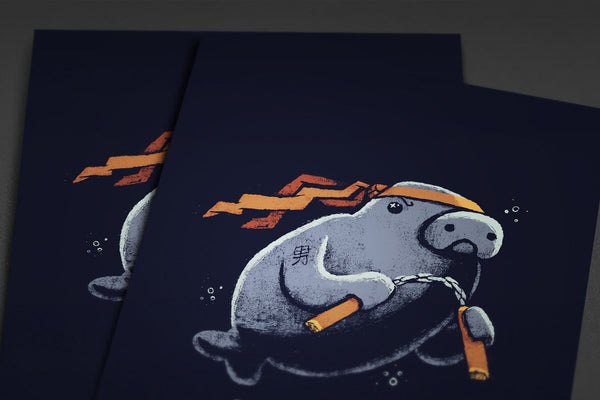 Manatee Up Posters by Louis Roskosch - Pixel Empire