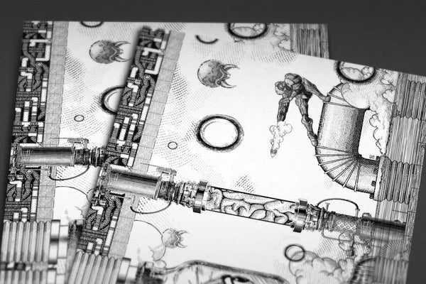 Metroid // Vintage Final Boss Battle Print Posters by Barrett Biggers - Pixel Empire