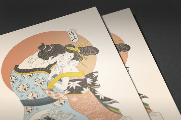 The Kiss Ukiyo-e - Pixel Empire