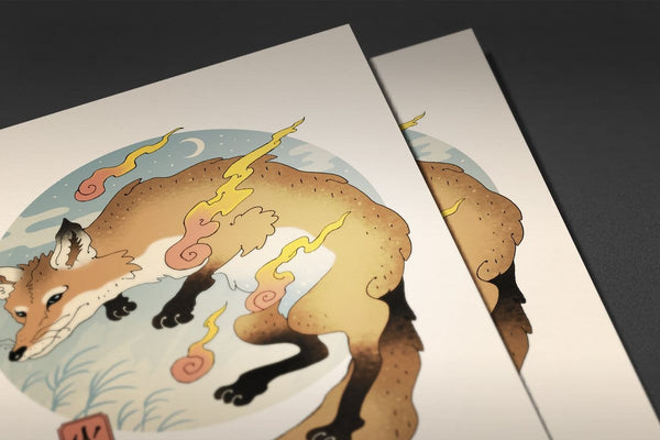 Fire Fox Ukiyo-e Posters by Vincent Trinidad - Pixel Empire