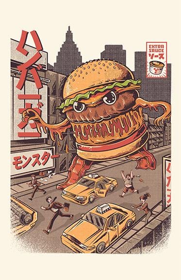 Burgerzilla Posters by Ilustrata - Pixel Empire