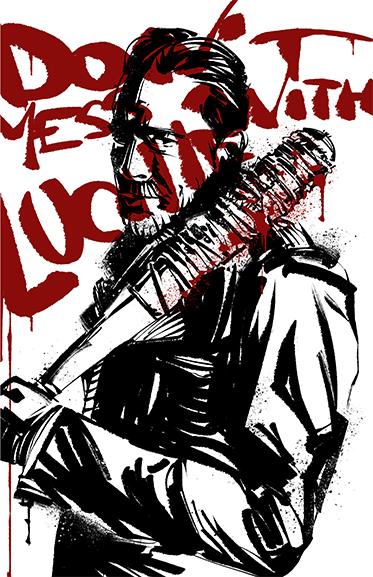 Negan Walking Dead Sketch Portrait Print - Etsy