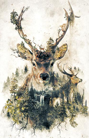Surreal Deer Posters by Barrett Biggers - Pixel Empire