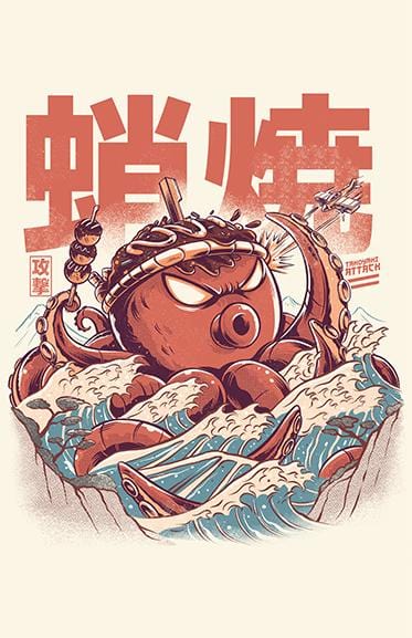 Takoyaki Attack Posters by Ilustrata - Pixel Empire