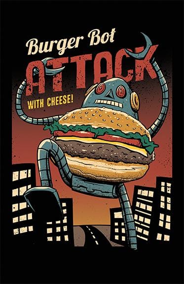 Burger Bot Posters by Vincent Trinidad - Pixel Empire
