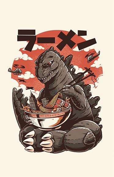 Kaijus Ramen Posters by Ilustrata - Pixel Empire