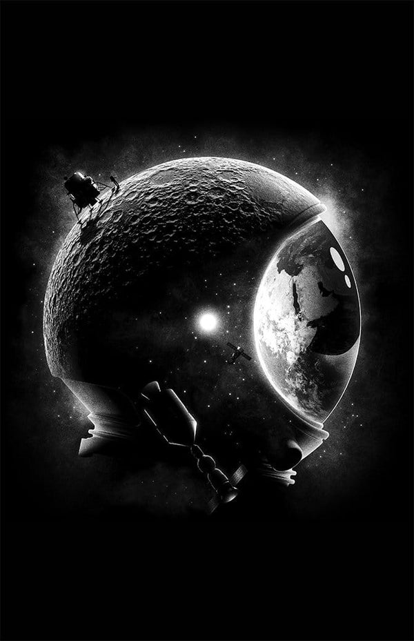 Moon Helmet Posters by Javi Ramos - Pixel Empire