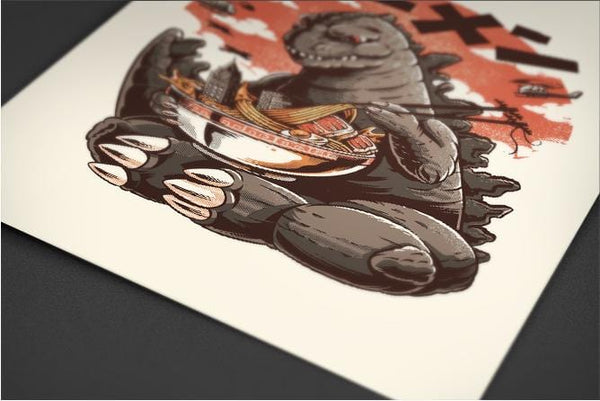 Kaijus Ramen Posters by Ilustrata - Pixel Empire