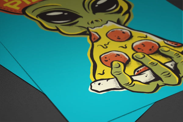 Here For Pizza Posters by Chris Phillips - Pixel Empire