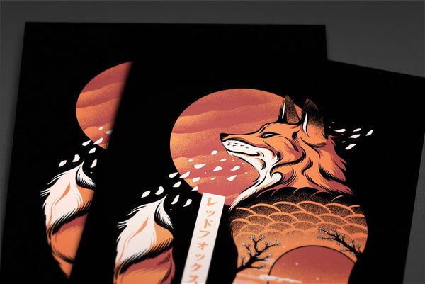 Japanese Fox Posters by Ilustrata - Pixel Empire
