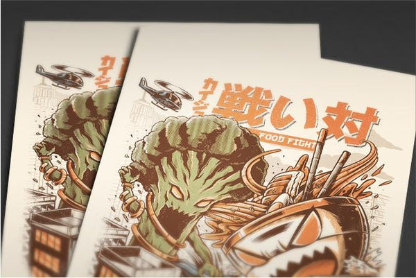 Broccoli vs Ramen Posters by Ilustrata - Pixel Empire