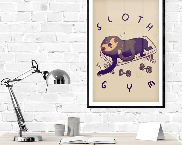 Sloth Gym Posters by Louis Roskosch - Pixel Empire