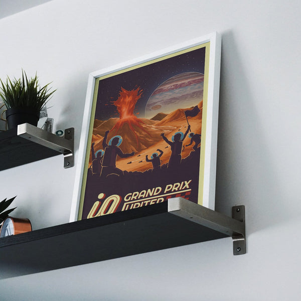 Space Tourism Jupiter Io Grand Prix Posters by B Cubed Designs - Pixel Empire