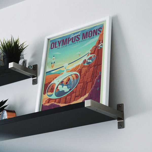 Space Tourism Mars Summit Olympus Posters by B Cubed Designs - Pixel Empire