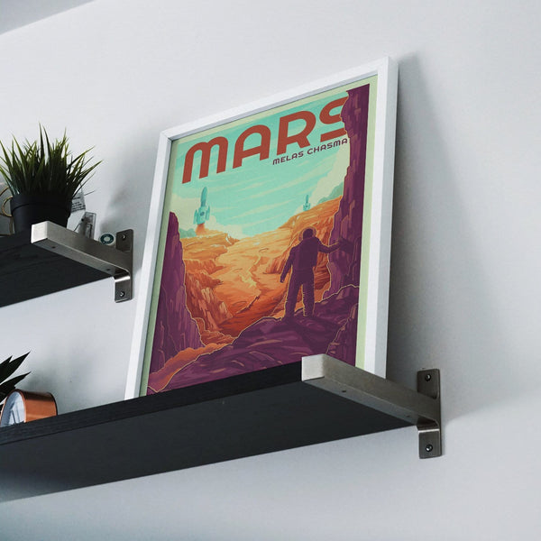 Space Tourism Mars Melas Chasma Posters by B Cubed Designs - Pixel Empire