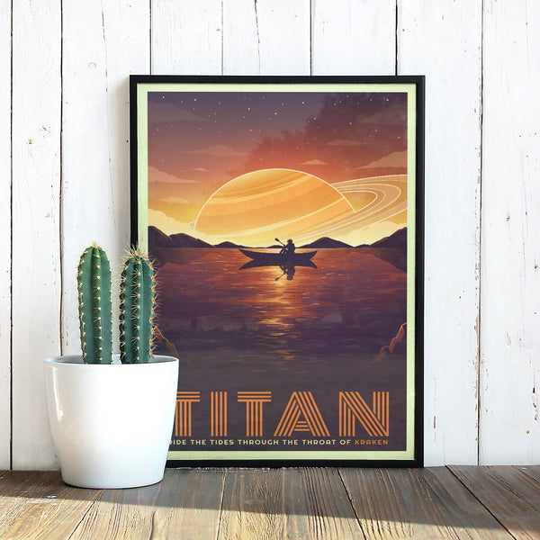 Space Tourism Titan Canoe Posters by B Cubed Designs - Pixel Empire