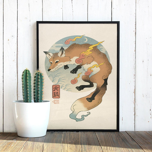 Fire Fox Ukiyo-e Posters by Vincent Trinidad - Pixel Empire