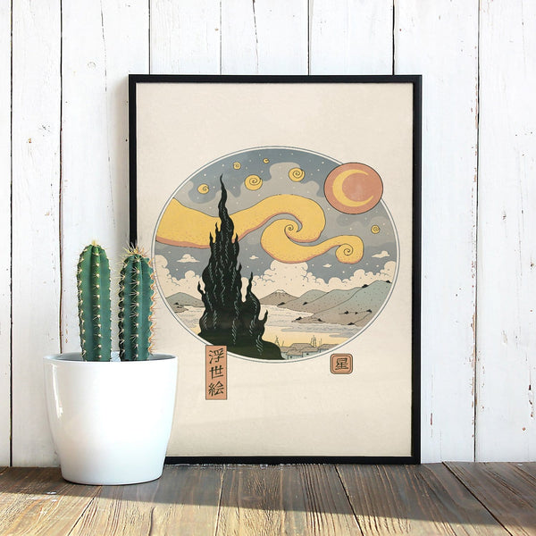 Starry Ukiyo-e Night Posters by Vincent Trinidad - Pixel Empire
