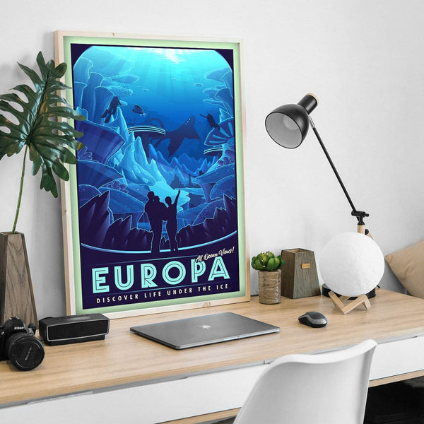 Space Tourism Europa Under The Ice Posters by B Cubed Designs - Pixel Empire