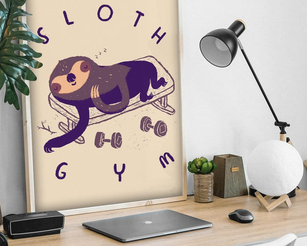 Sloth Gym Posters by Louis Roskosch - Pixel Empire