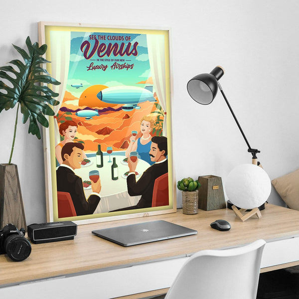 Space Tourism Venus Cloud 9 Observatory Posters by B Cubed Designs - Pixel Empire