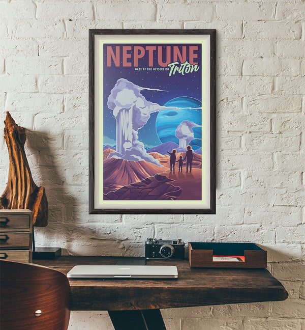 Space Tourism Neptune Triton Geysers Posters by B Cubed Designs - Pixel Empire