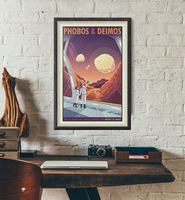 Space Tourism Mars Phobos And Deimos Posters by B Cubed Designs - Pixel Empire