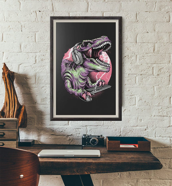 Dino Rage Posters by Glitchy Gorilla - Pixel Empire