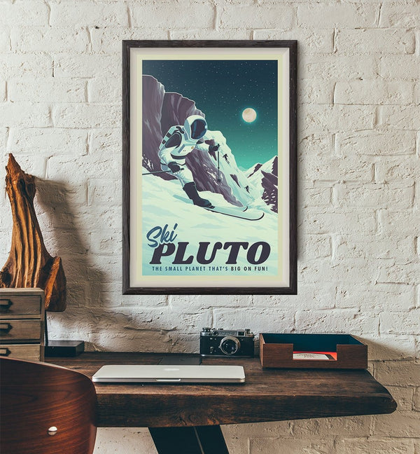 Space Tourism Pluto Skiing Posters by B Cubed Designs - Pixel Empire