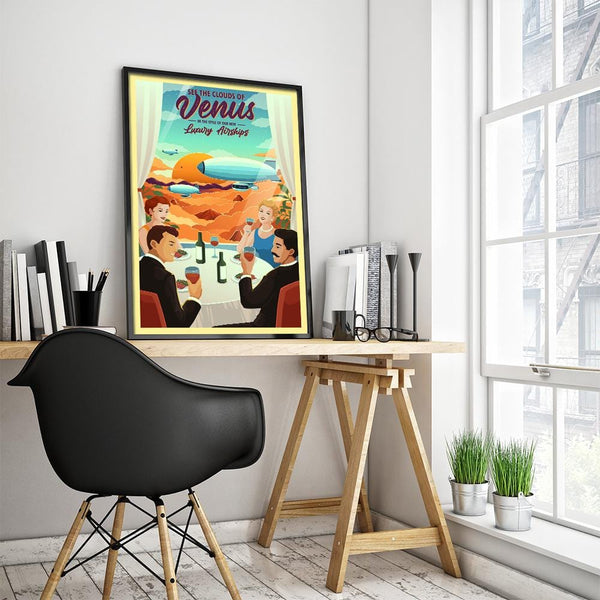 Space Tourism Venus Cloud 9 Observatory Posters by B Cubed Designs - Pixel Empire
