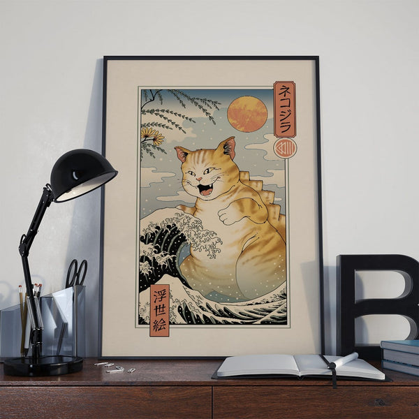 Catzilla Ukiyo-e Posters by Vincent Trinidad - Pixel Empire