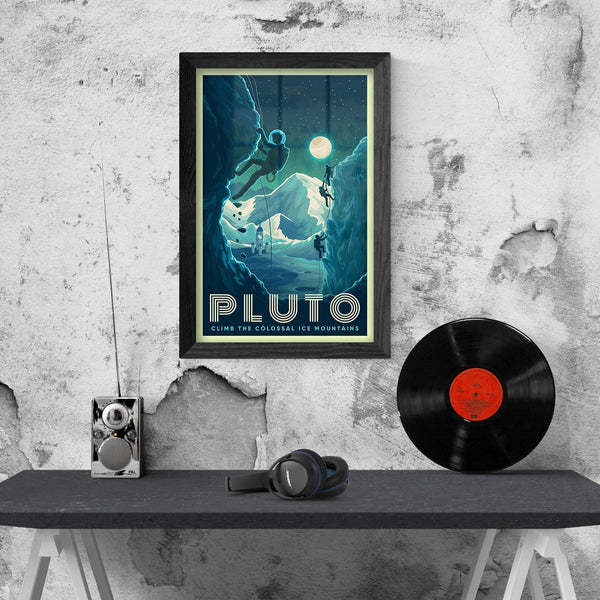 Space Tourism Pluto Mountain Climbing Posters by B Cubed Designs - Pixel Empire