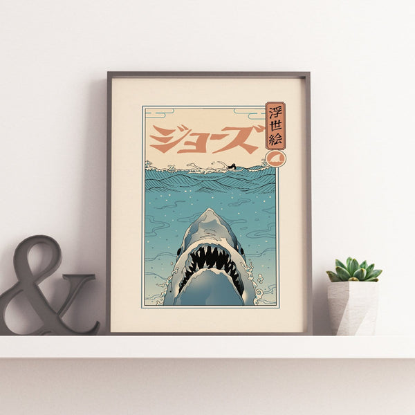 Shark Ukiyo-e Posters by Vincent Trinidad - Pixel Empire