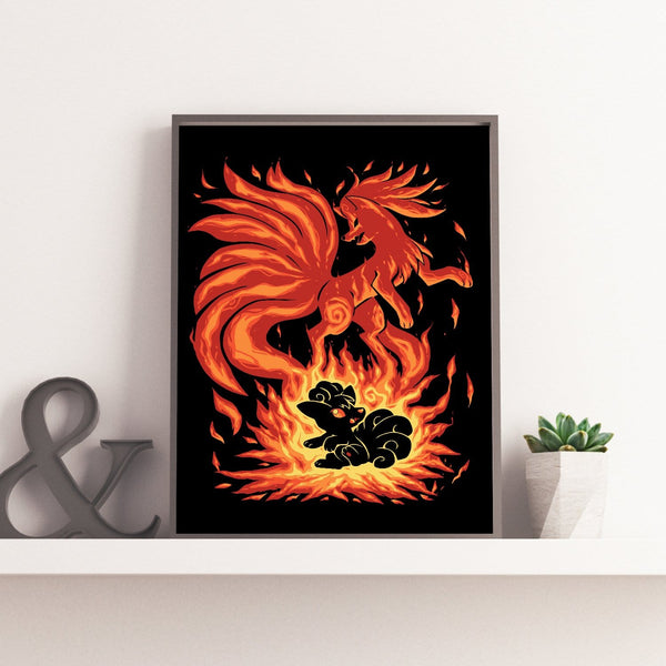 The Flame Tailed Fox Within Posters by Techranova - Pixel Empire