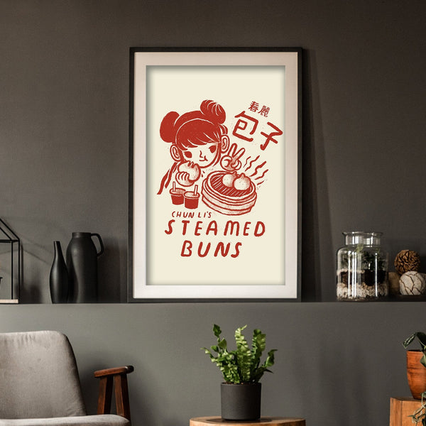 Chun Li's Steamed Buns Posters by Louis Roskosch - Pixel Empire