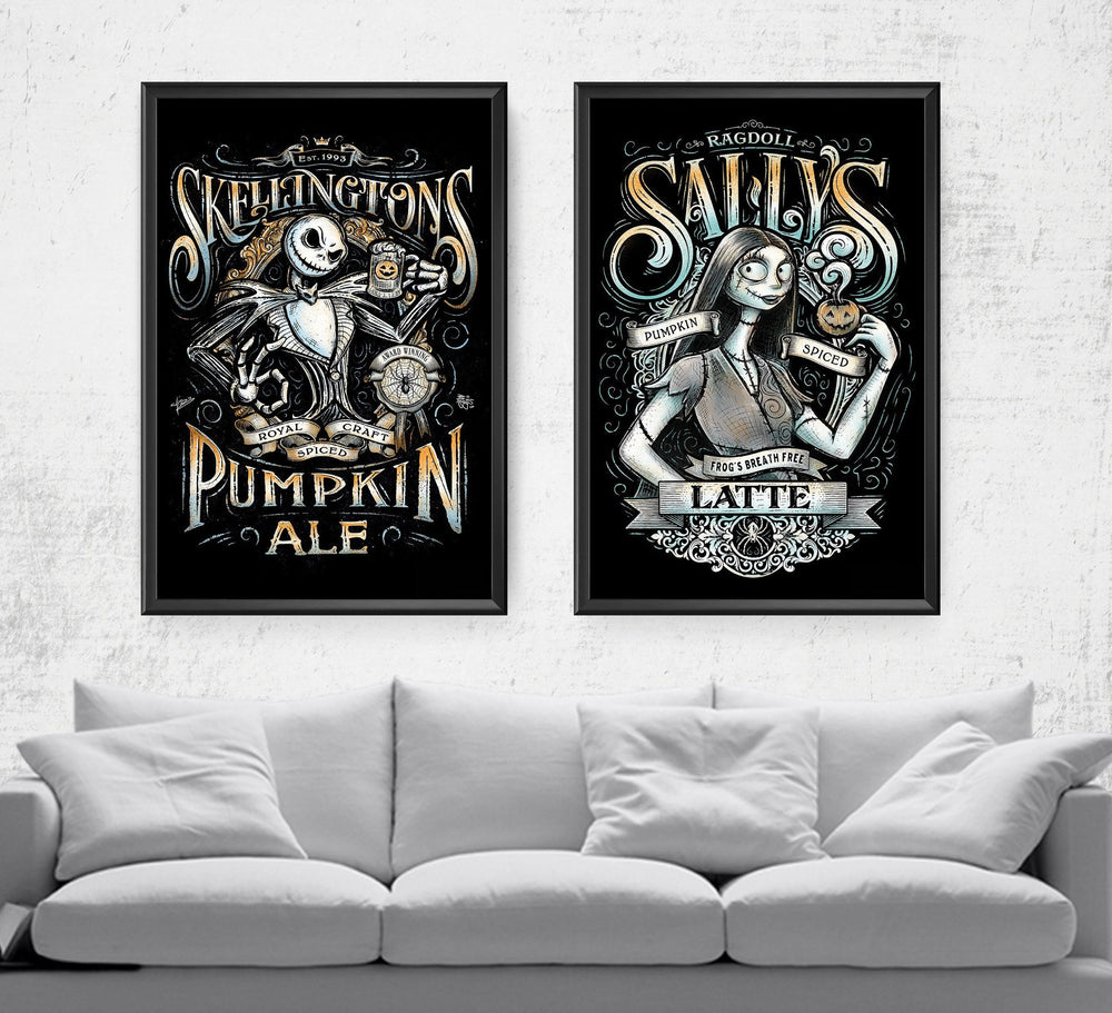 Nightmare Before Christmas Beverage Set Posters by Barrett Biggers - Pixel Empire