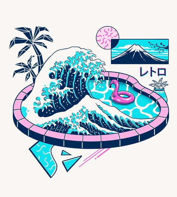 Vapor Wave Pool T-Shirts by Vincent Trinidad - Pixel Empire