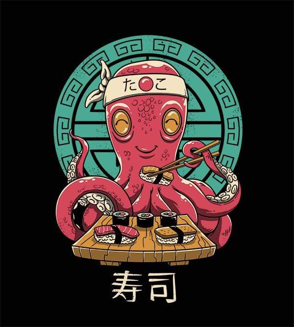 Octo Sushi T-Shirts by Vincent Trinidad - Pixel Empire