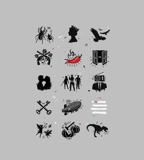 Rock N Roll Pictionary T-Shirts by Grant Shepley - Pixel Empire