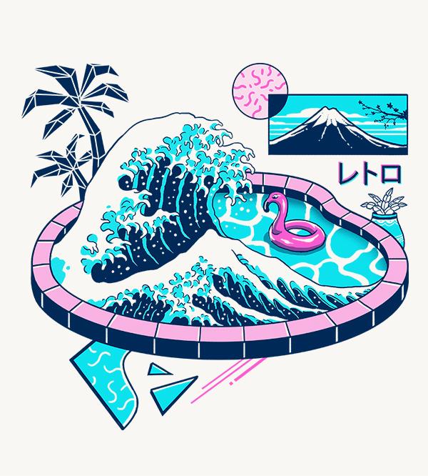Vapor Wave Pool Hoodies by Vincent Trinidad - Pixel Empire