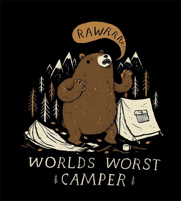 World's Worst Camper T-Shirts by Louis Roskosch - Pixel Empire
