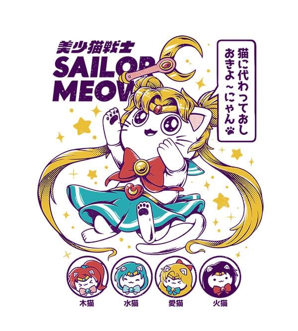 Sailor Meow Hoodies by Ilustrata - Pixel Empire