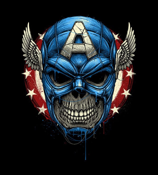 Star Spangled Skull Hoodies by Glitchy Gorilla - Pixel Empire