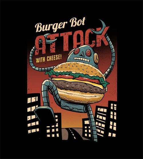 Burger Bot T-Shirts by Vincent Trinidad - Pixel Empire