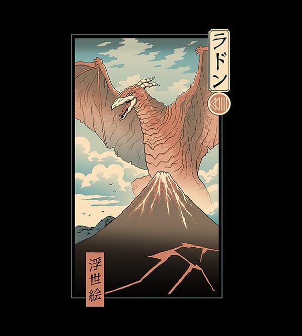 Irradiated Kaiju Ukiyo-e DTF by Vincent Trinidad - Pixel Empire